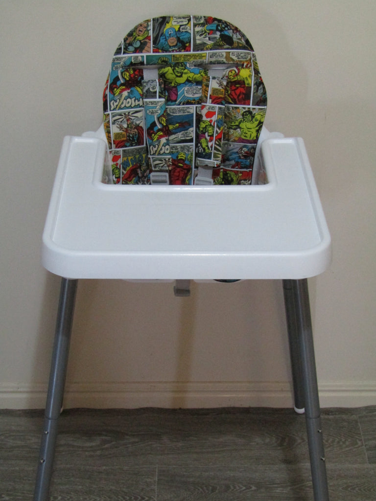 Small size universal high chair liner set-Superhero comic strips