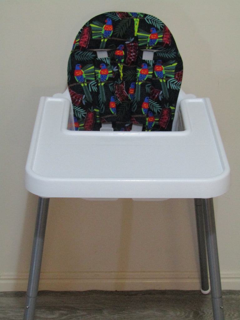 Small size universal high chair liner set-Australian lorikeet parrot