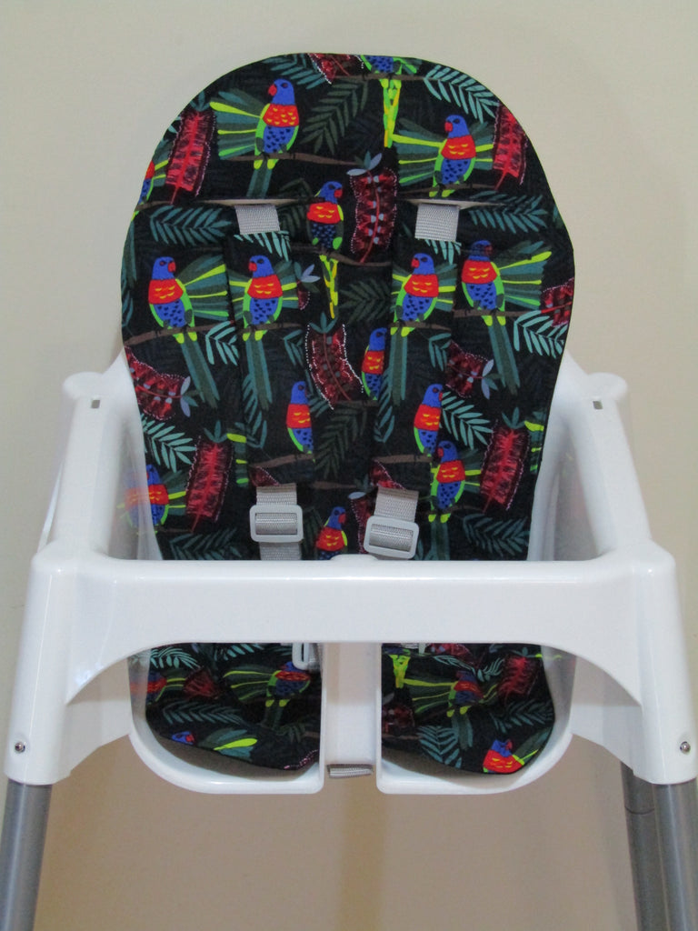 Small size universal high chair liner set-Australian lorikeet parrot