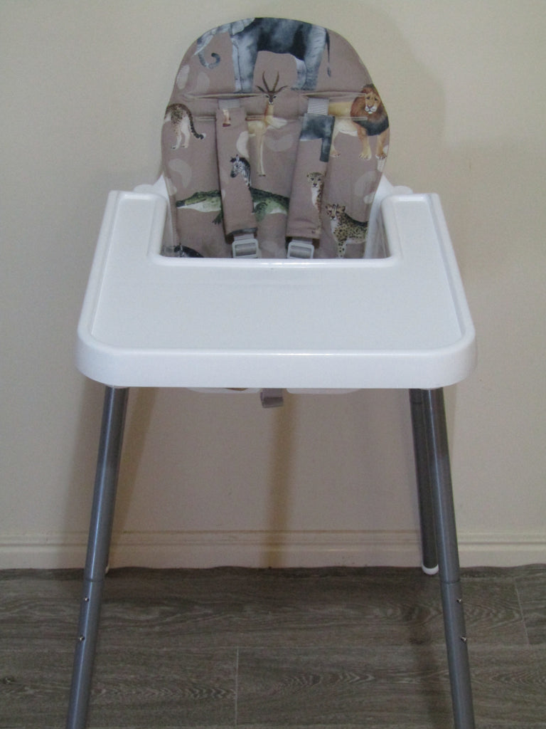 Small size universal high chair liner set-Safari animals