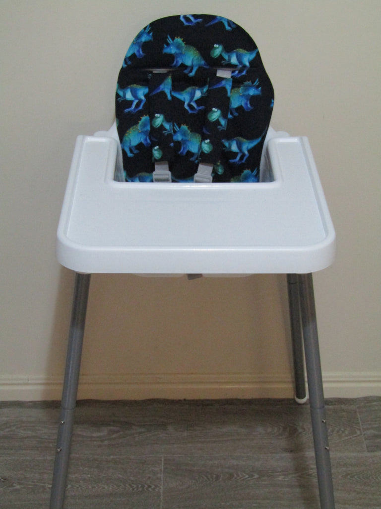 Small size universal high chair liner set-Steggy and T dinosaurs