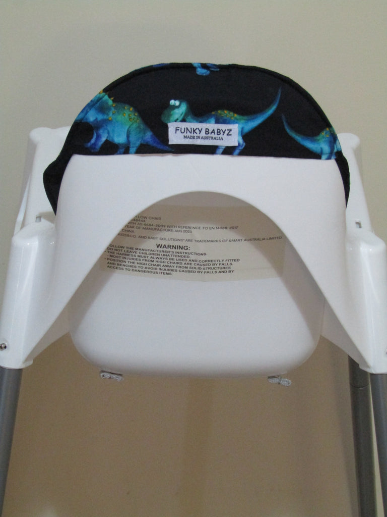 Small size universal high chair liner set-Steggy and T dinosaurs