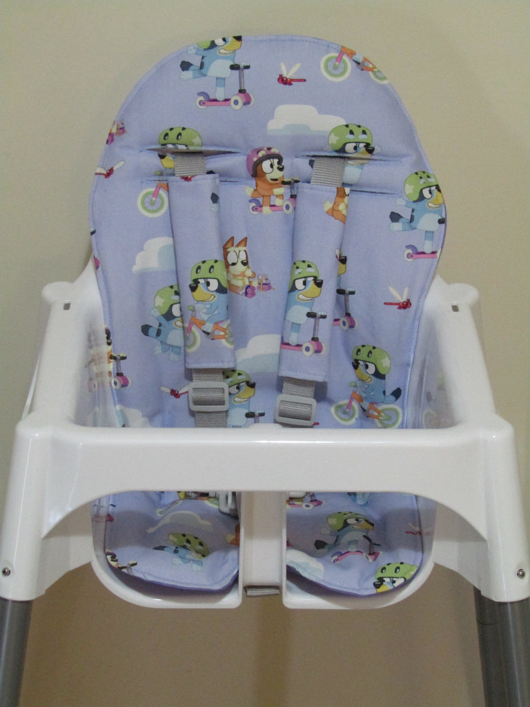 Small size universal high chair liner set-Australian cattle dog,scooter time