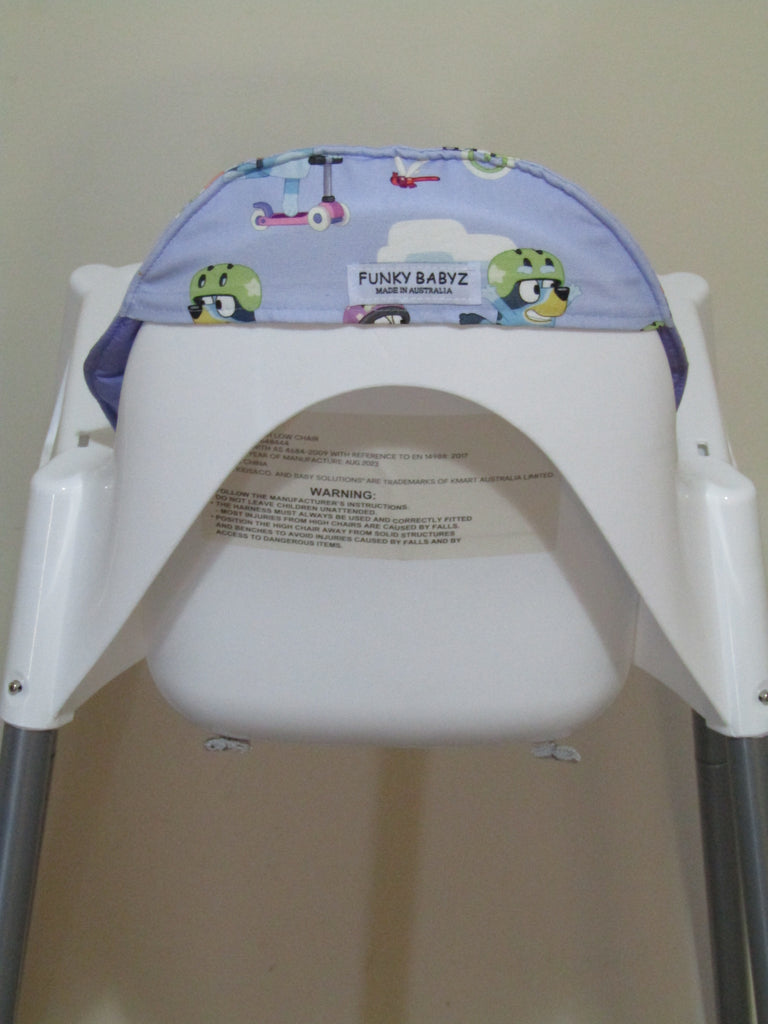 Small size universal high chair liner set-Australian cattle dog,scooter time