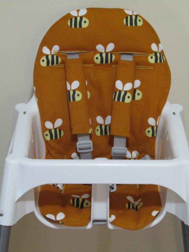 Small size universal high chair liner set-Buzzing bees