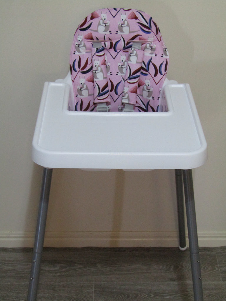 Small size universal high chair liner set-Australian kangaroo,pink