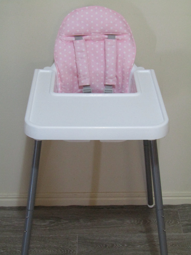 Small size universal high chair liner set-Pink polka dot