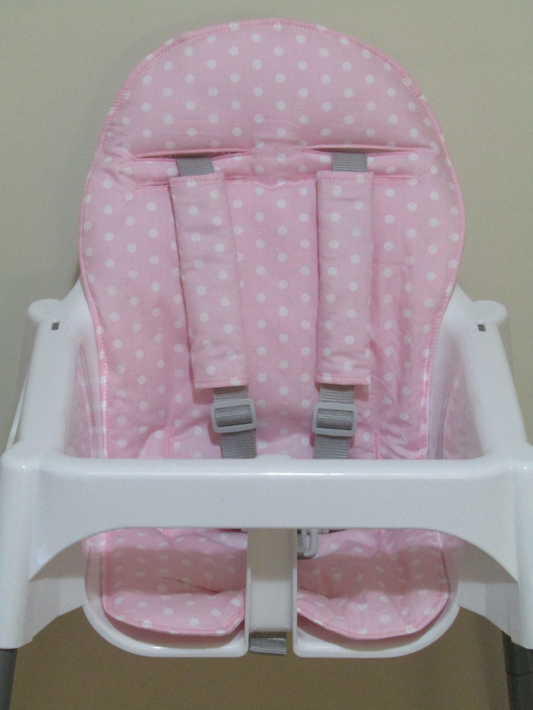 Small size universal high chair liner set-Pink polka dot