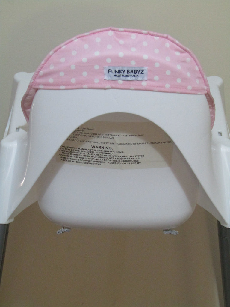 Small size universal high chair liner set-Pink polka dot