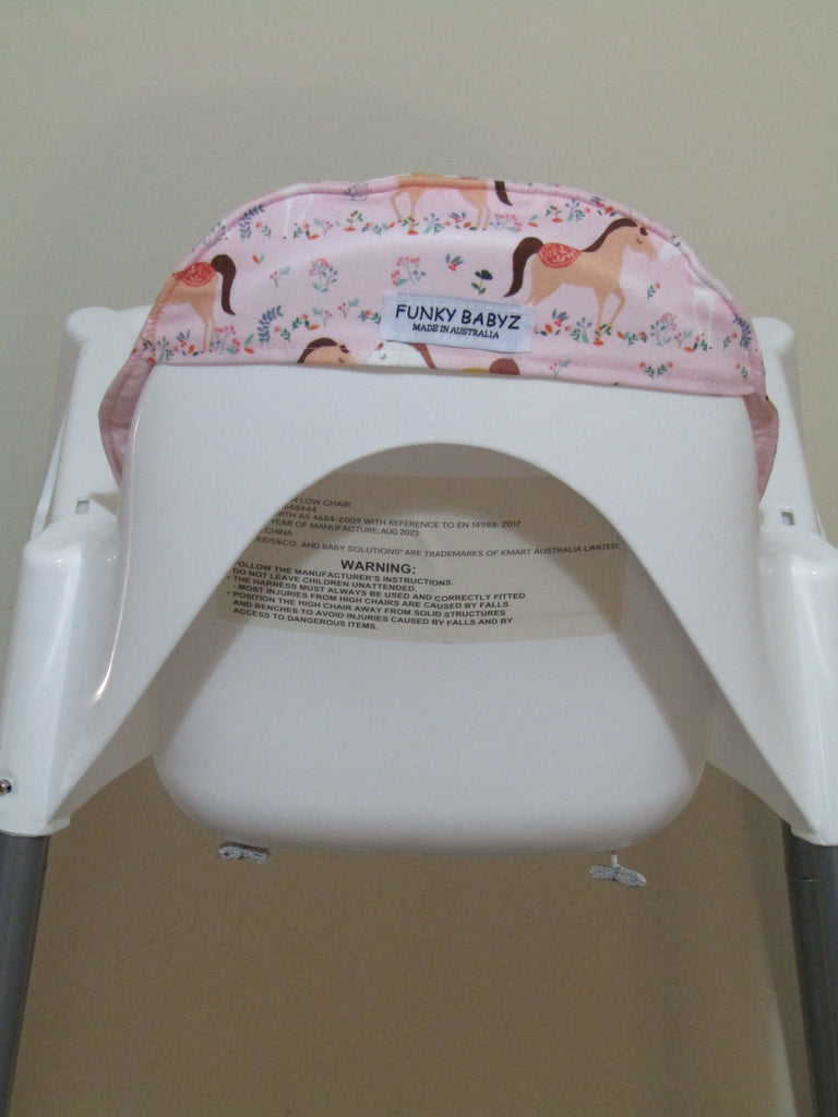 Small size universal high chair liner set-Floral horses