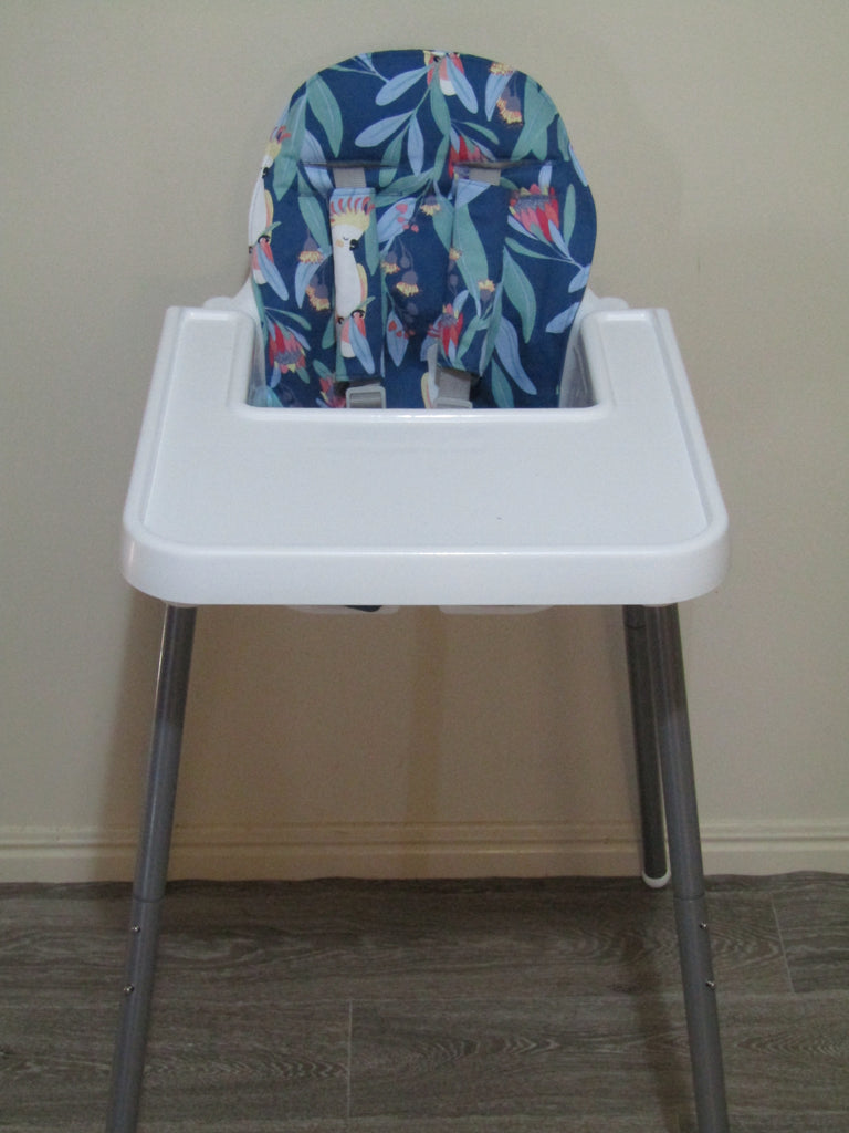 Small size universal high chair liner set-Australian cockatoo