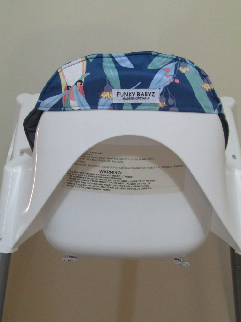 Small size universal high chair liner set-Australian cockatoo