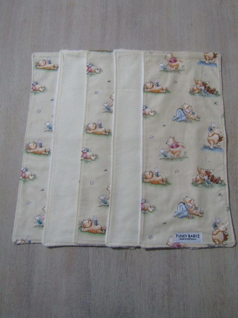 Burp cloth pack of 5-Bear classic