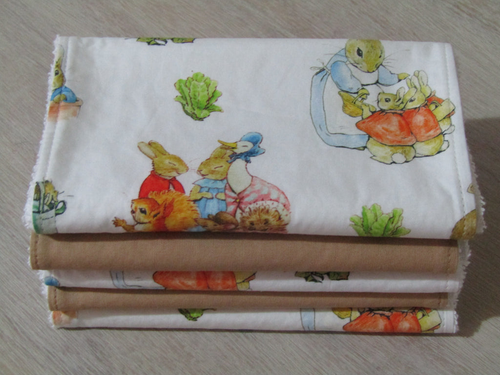 Burp cloth pack of 5-Bunny family