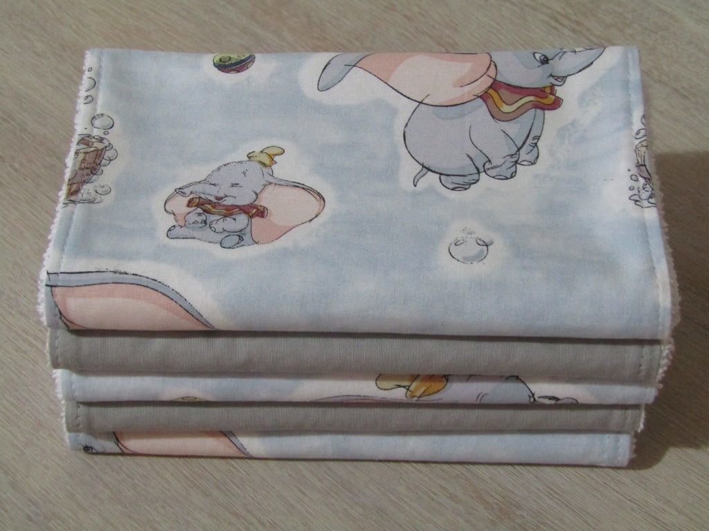 Burp cloth pack of 5-Elephant