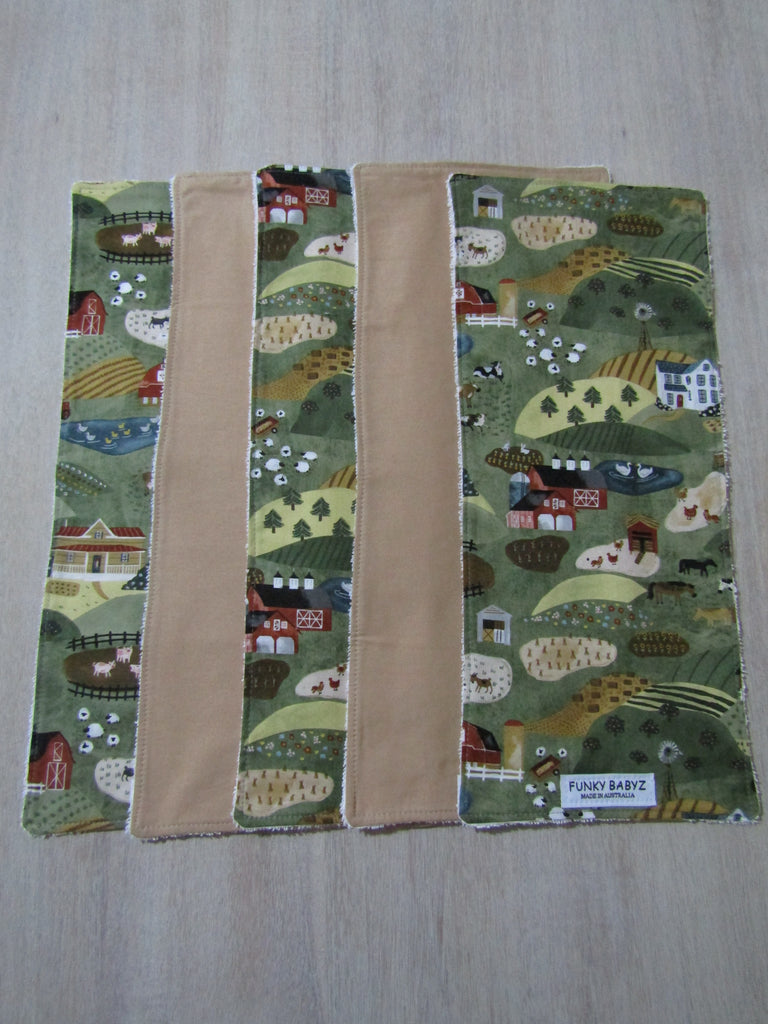 Burp cloth pack of 5-Rolling hills farm