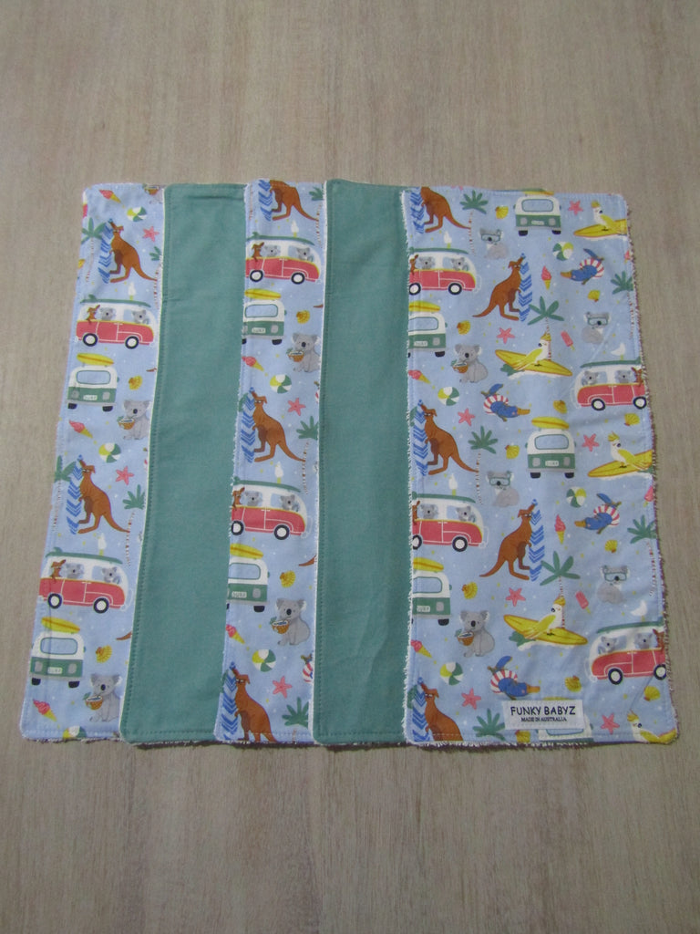 Burp cloth pack of 5-Aussie road trip