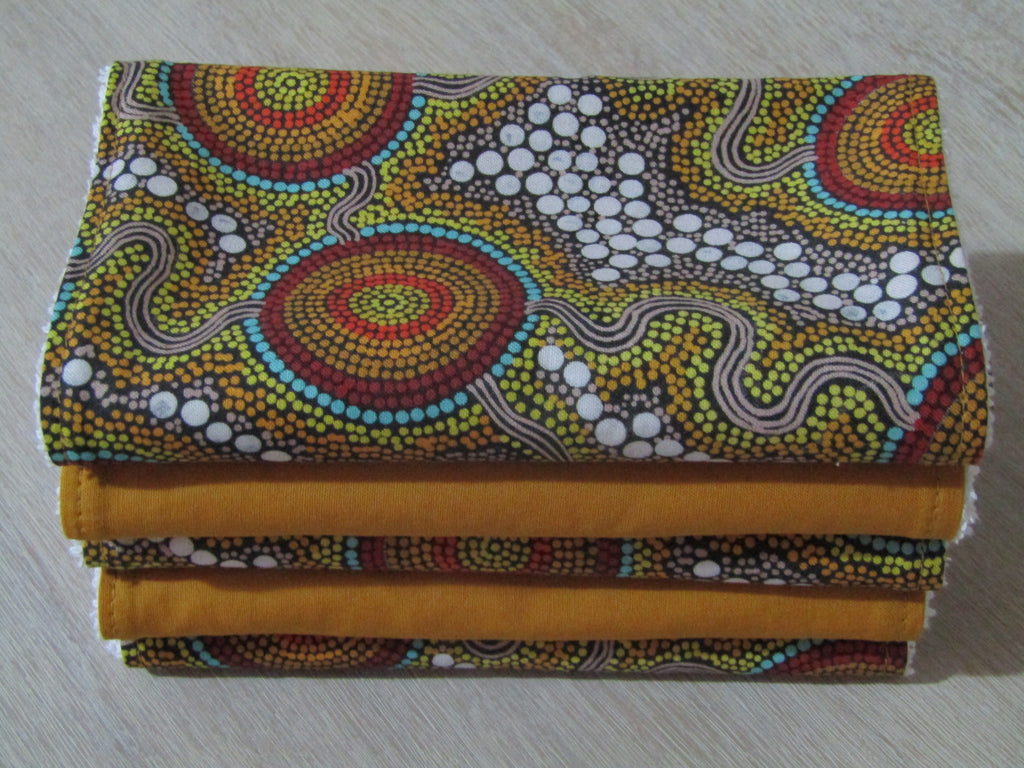 Burp cloth pack of 5-Indigenous,bush onion dreaming