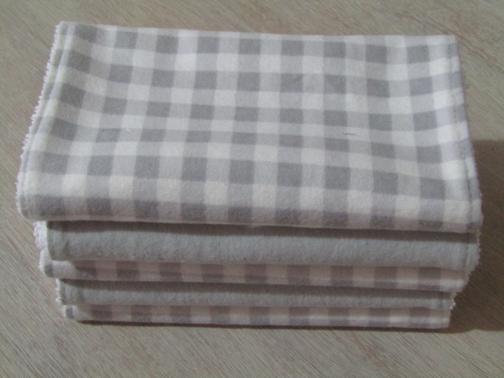 Burp cloth pack of 5-Grey gingham