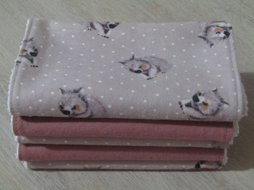 Burp cloth pack of 5-Australian wombats