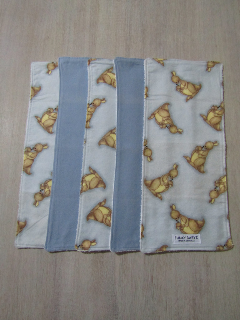 Burp cloth pack of 5-Mumma and baby kangaroo