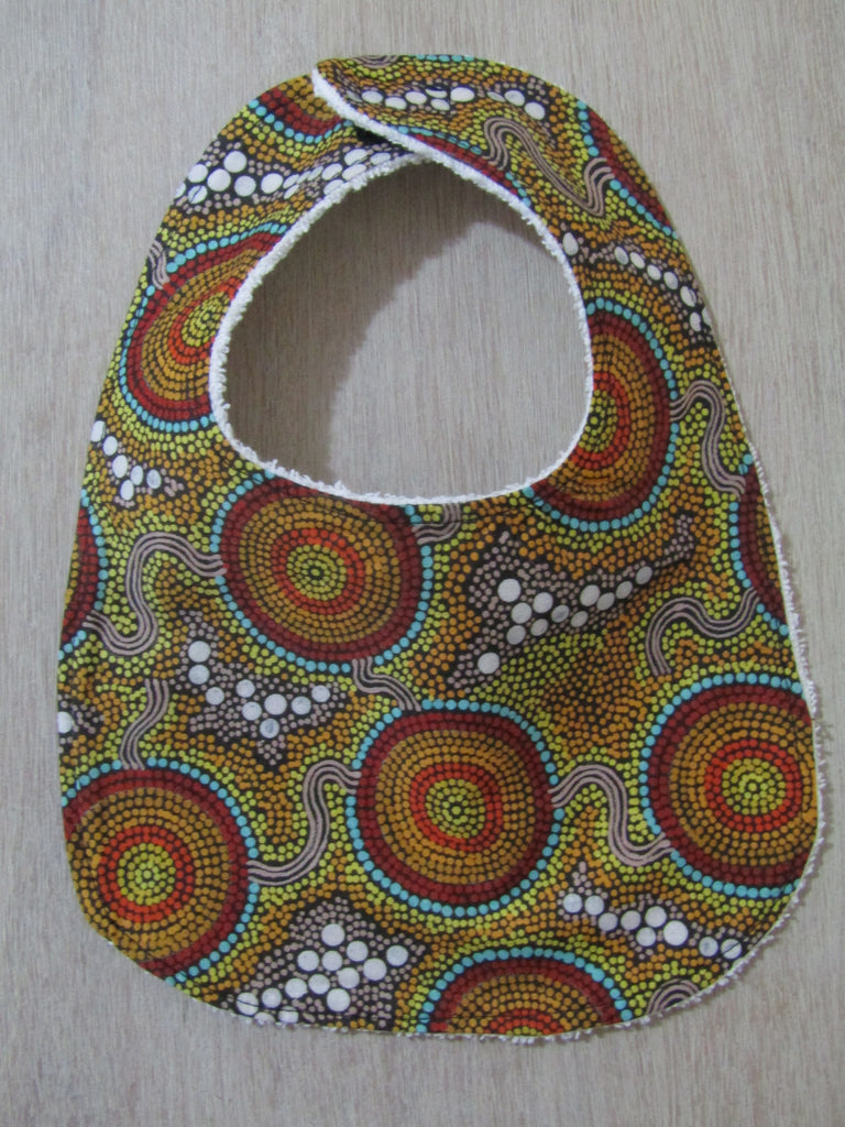 Flat baby bib-Australian indigenous,onion dreaming