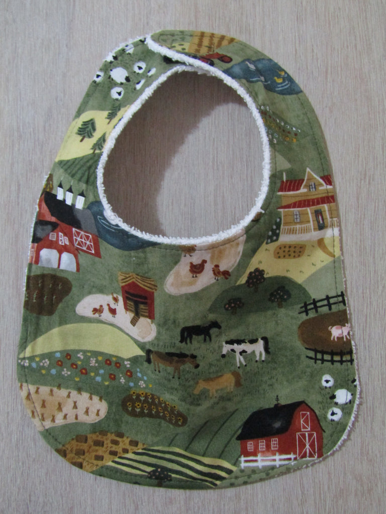 Flat baby bib-Rolling hills farm