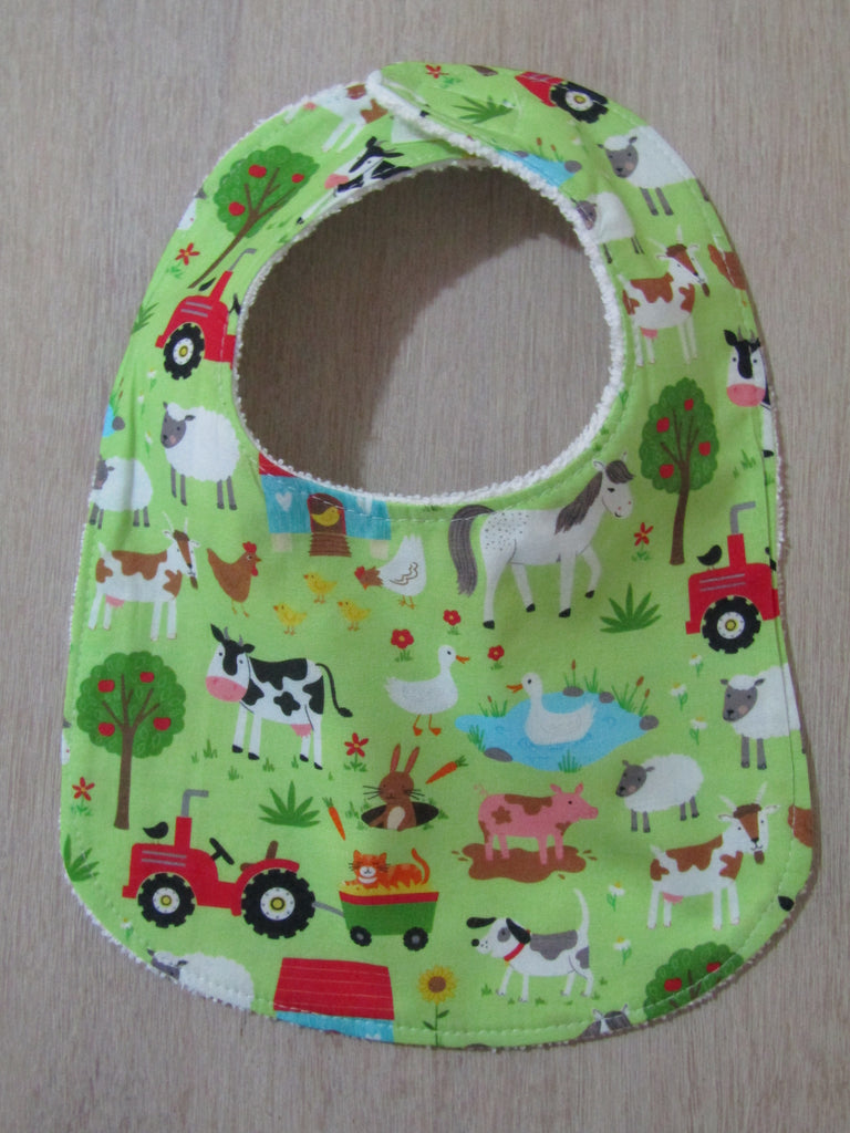 Flat baby bib-farmyard