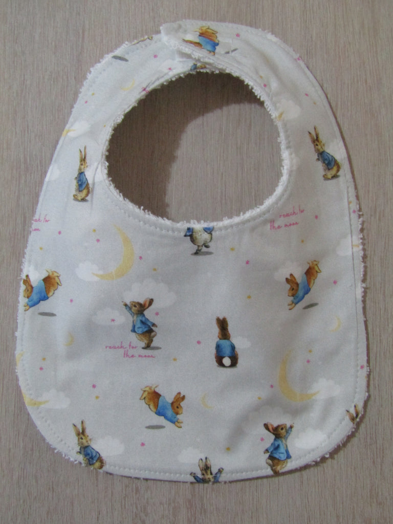 Flat baby bib-Rabbit reach for the moon