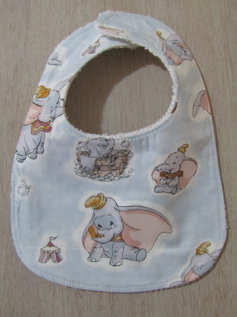 Flat baby bib-Elephants