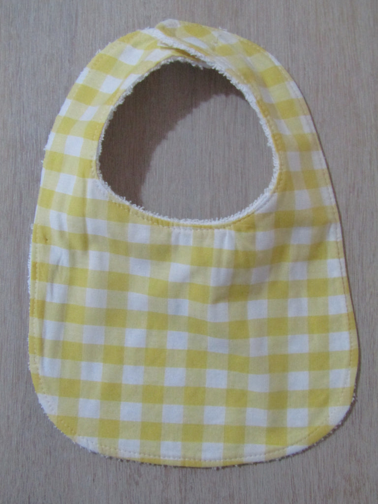 Flat baby bib-Yellow gingham