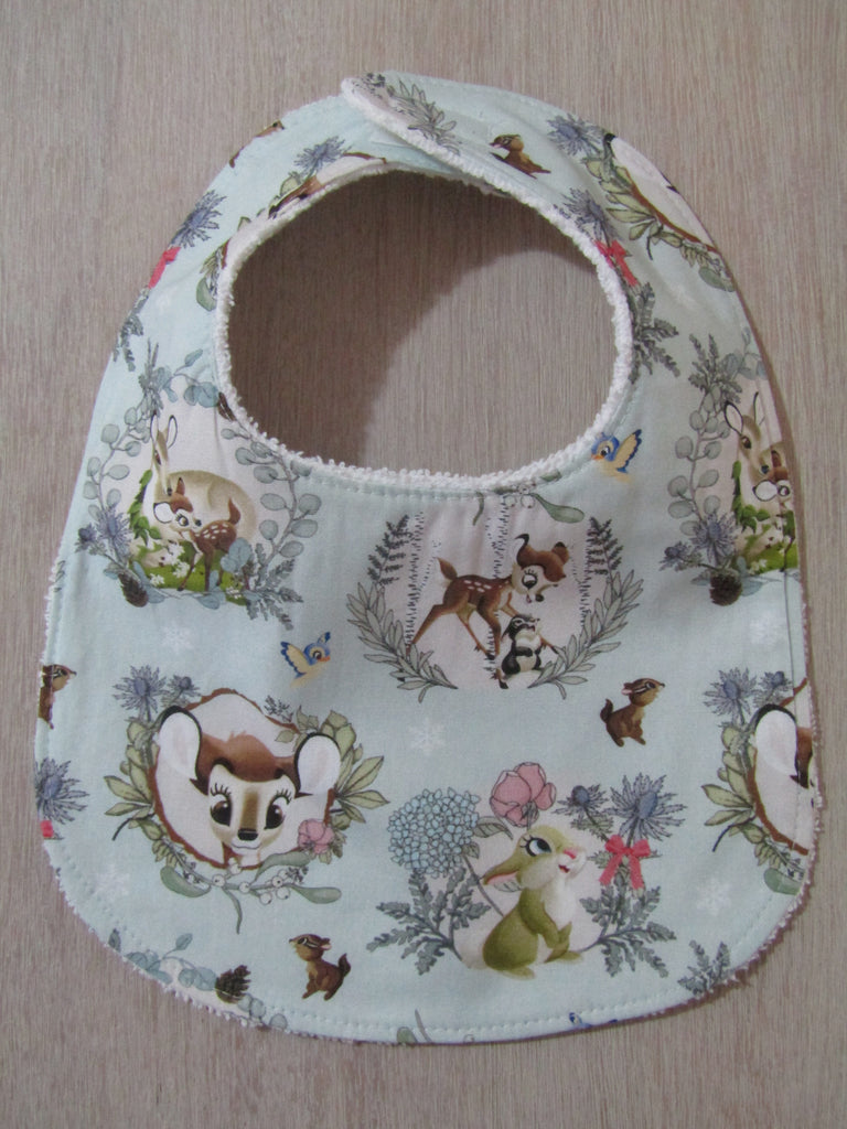 Flat baby bib-Baby deer forest