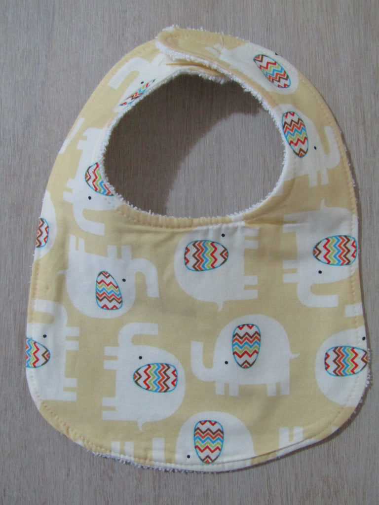 Flat baby bib-Patchwork elephants