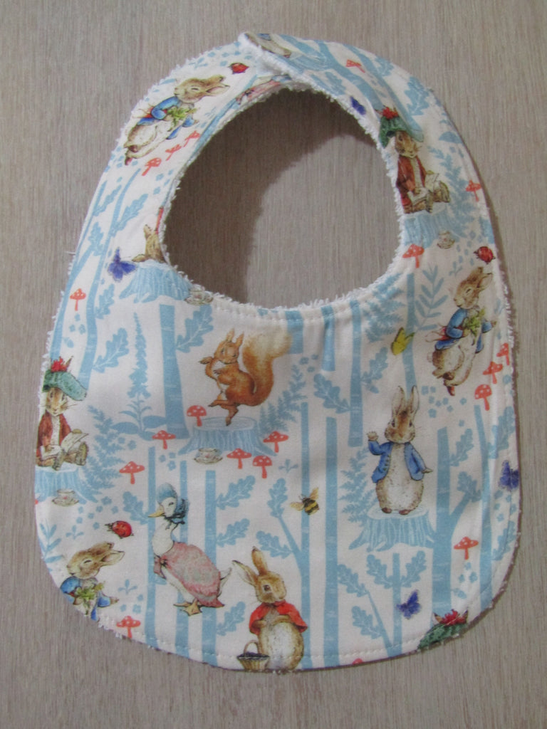 Flat baby bib-Rabbit woodlands