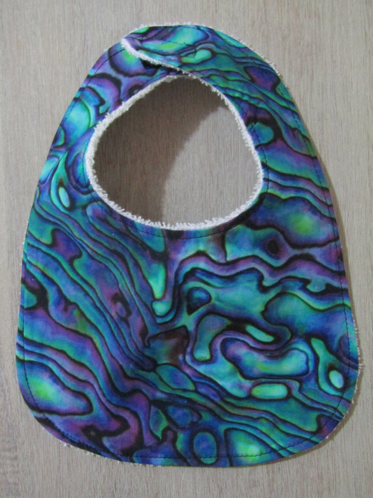 Flat baby bib-Paua shell