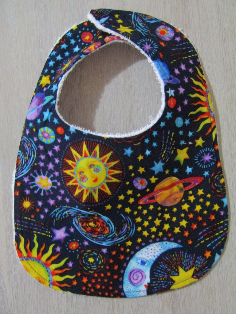 Flat baby bib-Night sky