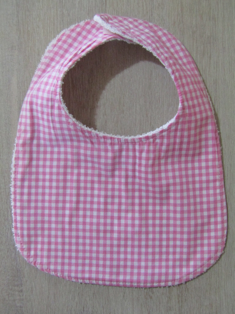 Flat baby bib-Pink gingham