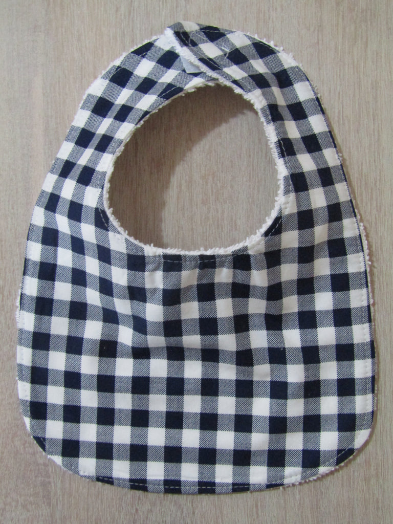 Flat baby bib-Black gingham