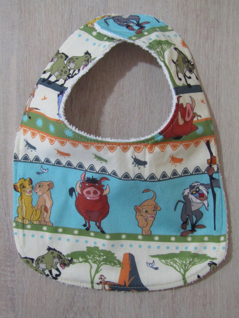 Flat baby bib-Lions,jungle time