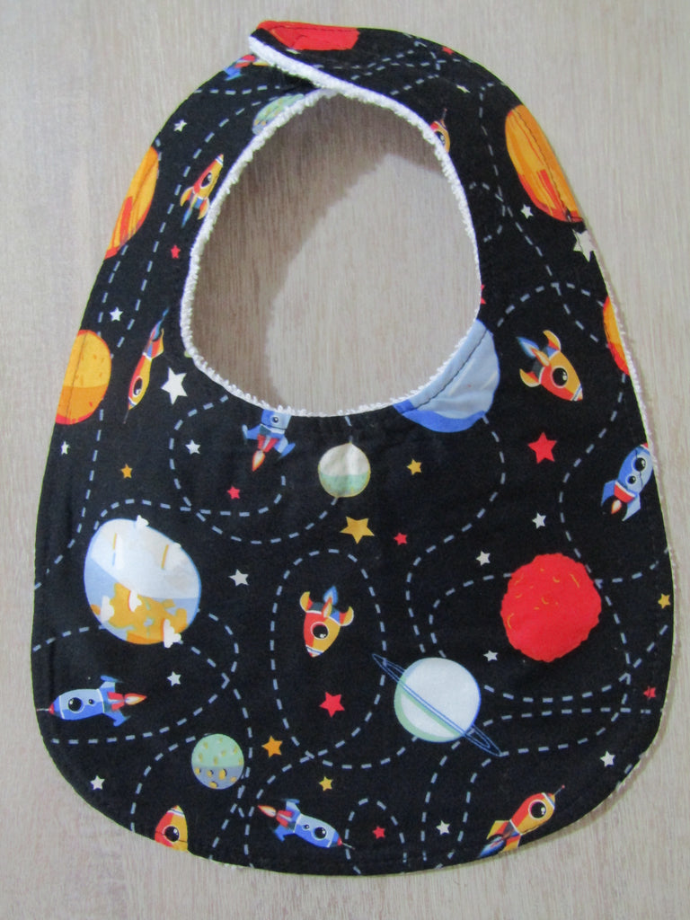 Flat baby bib-Planets & spaceships