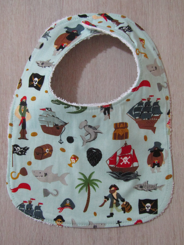 Flat baby bib-Pirate island