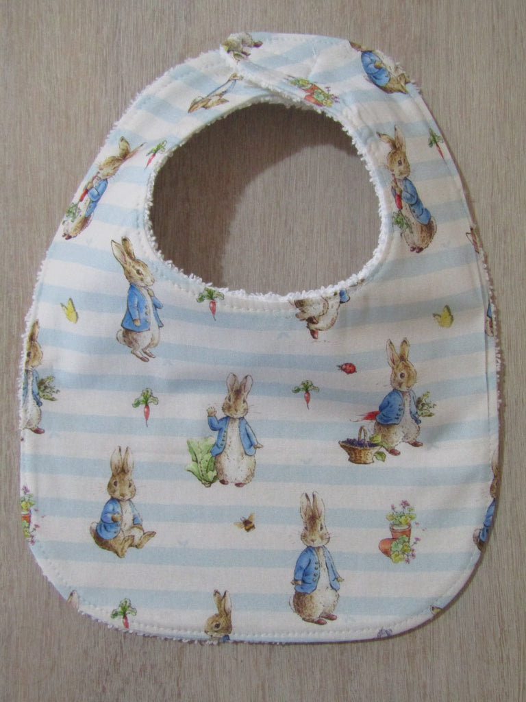 Flat baby bib-Rabbit,stripes