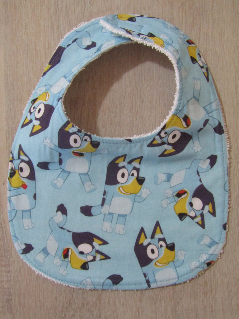 Flat baby bib-Australian cattle dogs,blue