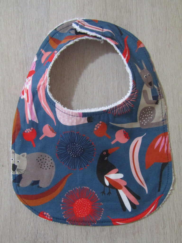 Flat baby bib-Australian animals