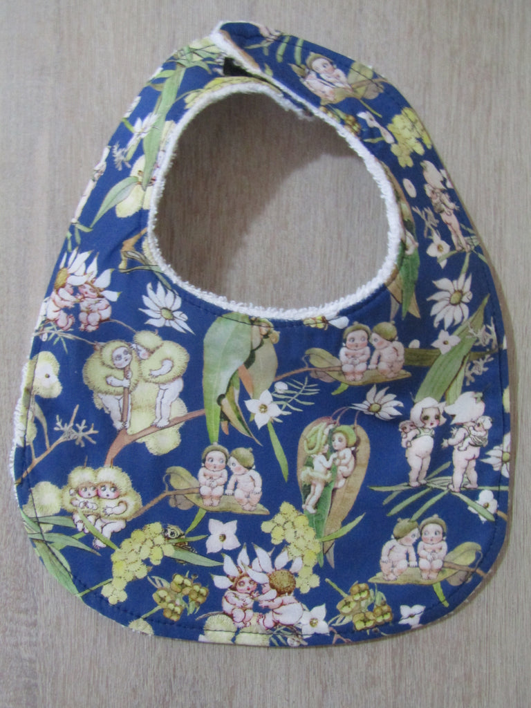 Flat baby bib-Australian babies,blue