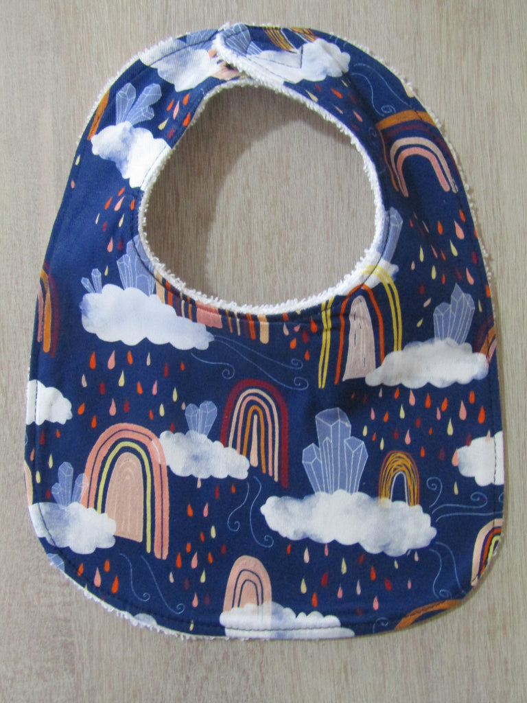 Flat baby bib-Rainbows & crystals