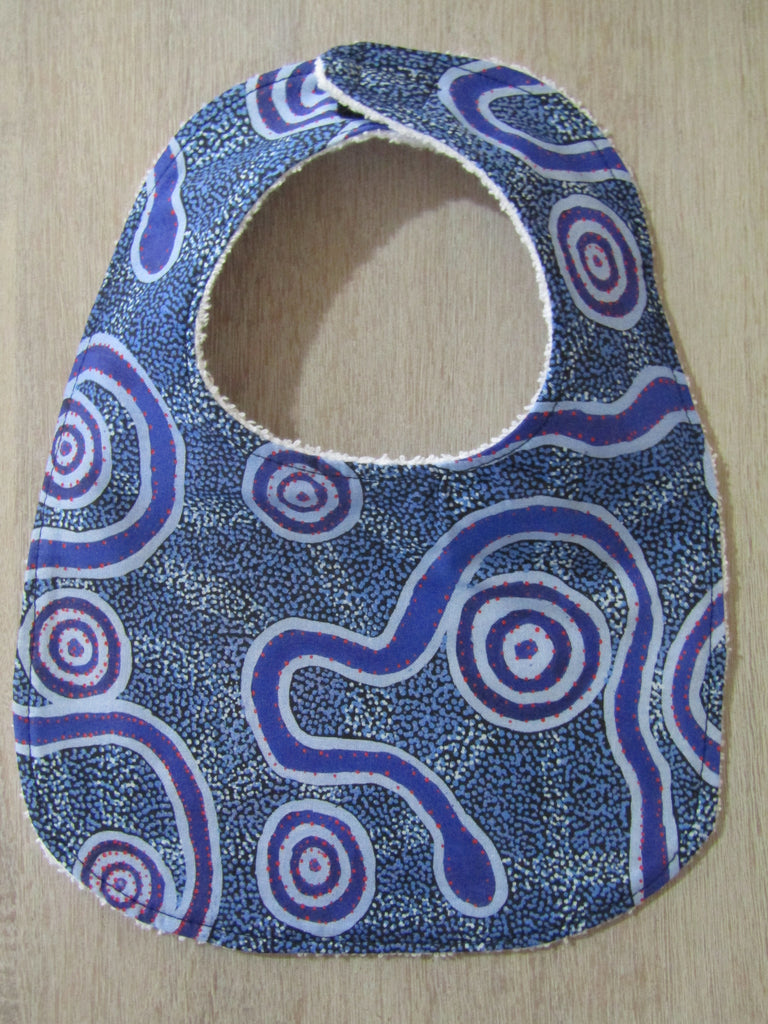 Flat baby bib-Australian indigenous,snake dreaming