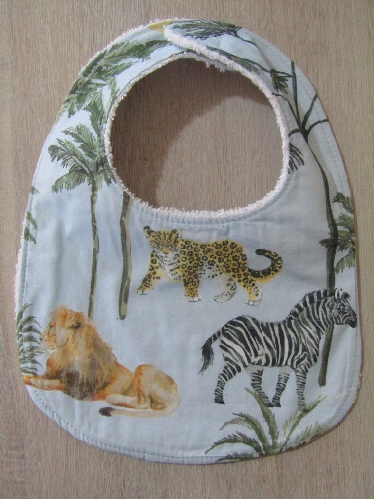 Flat baby bib-Jungle animals