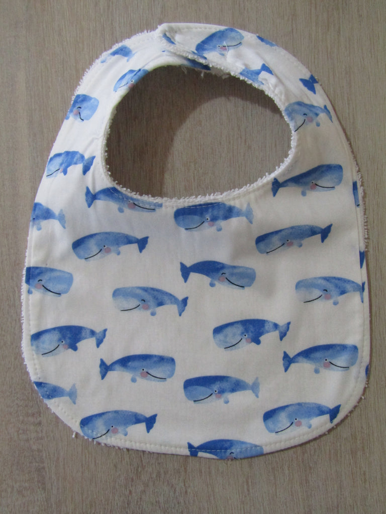 Flat baby bib-Baby blue whales