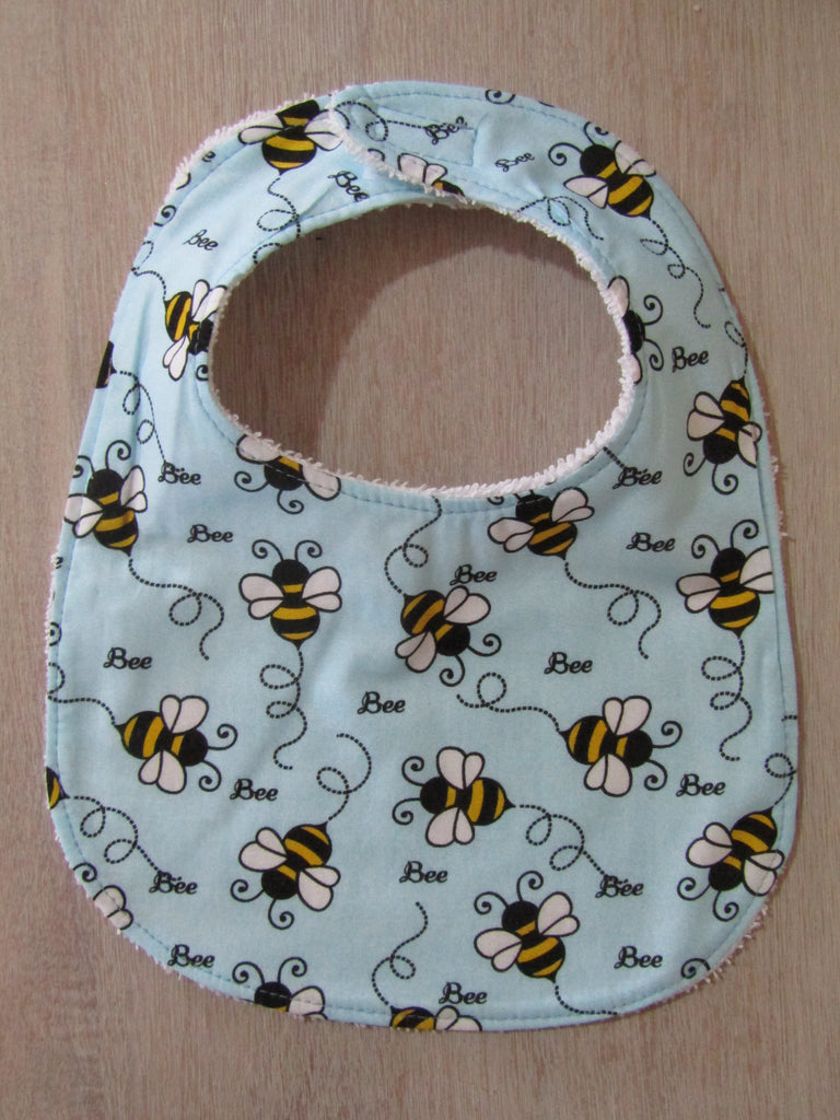 Flat baby bib-Bumble bee,blue